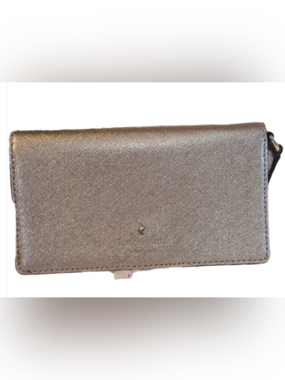 Kate Spade Glitter Saffiano Leather Crossbody Wallet Phone Purse